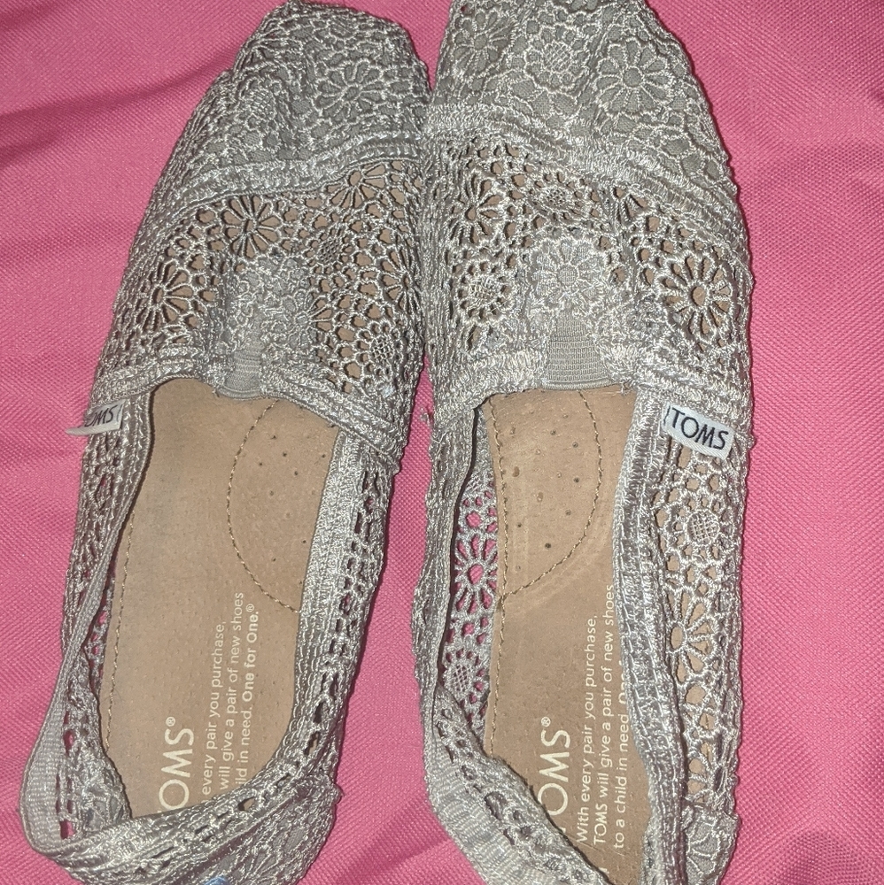 TOMS shoes- 7.5-Silver